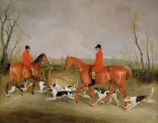 George Mountford, Huntsman to the Quorn, og W. Derry, Whipper-In, hos John O