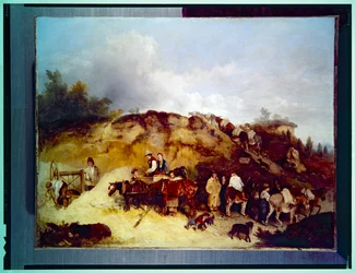 Grusgroper, en scene fra naturen (lerret)