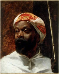 «Portrett av en arabisk mann»-maleri av Richard Beavis (1824–1896) Privat samling