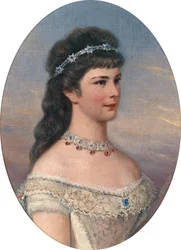 Portrett av Elisabeth av Bayern med Diadem