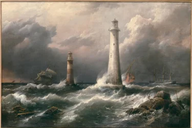 H.M.S. Lord Warden utenfor Eddystone Lighthouses