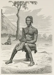 A Harp Player of the Azandeh eller Nyam-Nyams, fra 