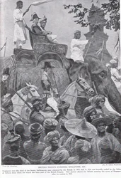 Britiske tropper kommer inn i Singapore, 1824, illustrasjon fra 