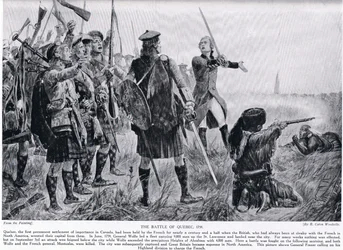 Slaget ved Quebec, 1759, illustrasjon fra 