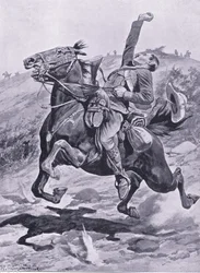 Yeomans siste tur, illustrasjon fra After Pretoria: The Guerilla War, 1902