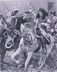 Slaget ved Malplaquet, 11. september 1709, illustrasjon fra British Battles on Land and Sea, 1915