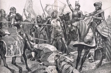 The Last Stand av John II France at the Battle of Poitiers, illustrasjon fra 