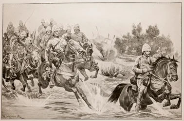 Det store fremskrittet: Royal Horse Artillery (Cavalry Division) Crossing the Vaal