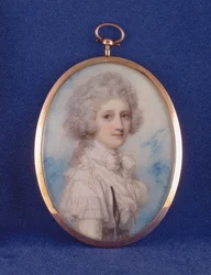 Elizabeth (1750-88) grevinne av Hopetoun, 1789 (wc und gouache på elfenben)