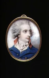 PD.195-1961 Portrettminiatyr av generalmajor William, The Viscount Fielding, ca. 1790 (elfenben)