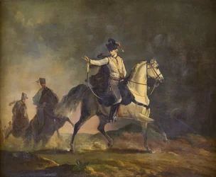 Jarlen av Ancram montert på en lader, ca. 1773 (olje på lerret)