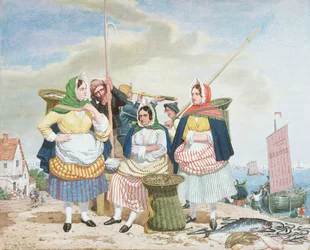 Fish Market by the Sea, ca. 1860 (olje på lerret)