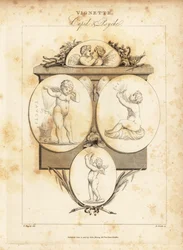 Edelstener som illustrerer Cupid og Psyche, 1812 (gravering)