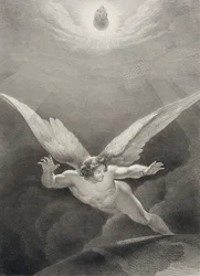 Satan hopper over himmelens vegger, fra en fransk utgave av 
