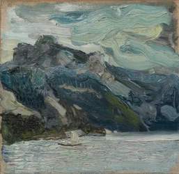 Traunsjøen med fjellsovende gresk, 1907