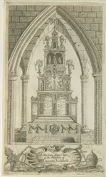 Lichfield - Musikalsk alterklokke: etsning og [?1700-tallet] (trykk)