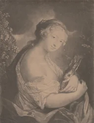 Høst: en ung kvinne som holder en kanin, 1775.