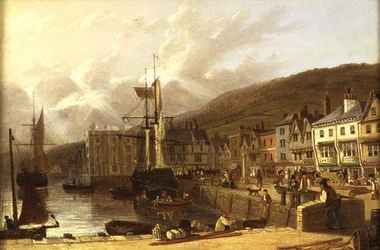 Utsikt over Dartmouth, Devon (olje på lerret)