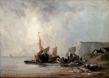 Båter ved Normandie-kysten, 1823.