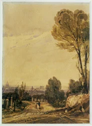 Paris sett fra Père Lachaise-kirkegården … (maleri på lerret)