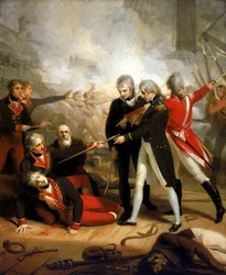 Horatio Nelson (1758–1805) mottar sverdet for overgivelsen av «San Nicolas» 14. februar
