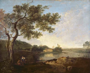 Italiensk elvescene med figurer