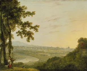 Roma fra Villa Madama, under eller etter 1753 (olje på lerret)
