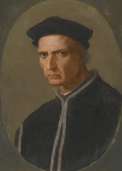 "" Portrett av den florentinske statsmannen Piero Soderini (1452-1522) "" Maleri av Ridolfo Ghirlandaio (1483-1561) Privat samling