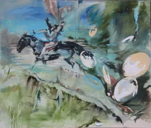 Stuntmann-avbrudd, 2015 (akvarell)
