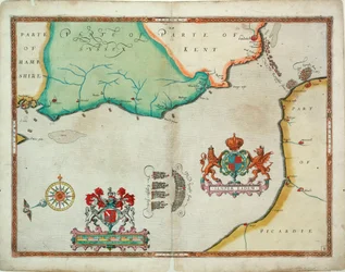 Kart over «Jakten til Calais, 4.–6. august 1588»