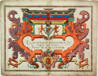 Tittelsiden til «En sann beskrivelse av den spanske ekspedisjonen til England i Herrens år 1538»
