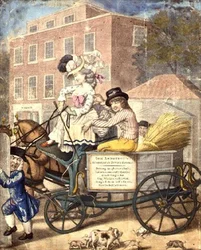 En leksjon vestover eller et morgenbesøk hos Betty Cole, Hammersmith Turnpike ca. 1782 (trykk)