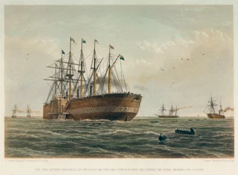 «Den store østkysten» underveis, ca. 1860 (farget litografi)