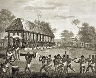 Offeroffer, plate 130 fra «The History of Dahomey» av Archibald Dalzel, gravert av Francis Chesham (1749–1806) utgitt 1793 (gravering)
