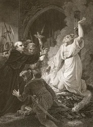 The Martyrdom of Archbishop Cranmer, gravert av W. Bromley, illustrasjon fra David Humes 