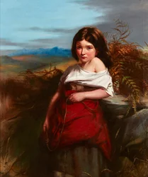 A Fern Gatherer (olje på lerret)