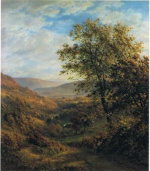 Sommerlandskap (farge litho)