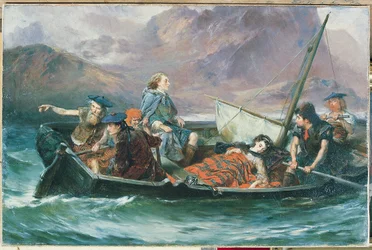 Under vandringen til Charles Edward Stuart (olje på lerret)