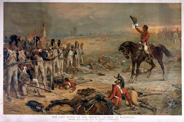 The Last Stand of the Imperial Guards at Waterloo i 1815 (chromolitho)