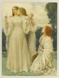 The Oracle: Three Young Women in a Park, 1897.
