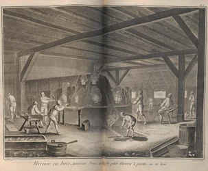 Glassproduksjon. Fra Encyclopédie av Denis Diderot og Jean Le Rond dAlembert, 1751-1765.