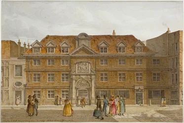 Utsikt over Blackwell Hall på King Street, City of London, 1819.