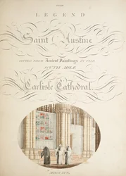 Ms. New Coll 380, f9r. Antikvitetene til Cathedral Church of Saint Mary, Carlisle, tegnet av Robert Carlile, 1795 (penn og blekk og wc på papir)