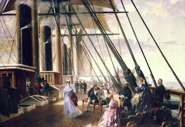 Om bord på dampskipet og hjulgående «Great Eastern» av Isambard Kingdom Brunel (1806–1859), på vei fra Sheerness (England) til Valentia (Irland)