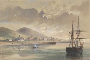 Valentia i 1857-1858 på tidspunktet for leggingen av den tidligere kabelen, 1865.
