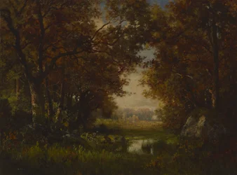 Scene i Fontainebleau-skogen
