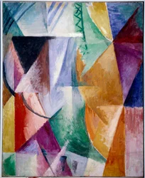 Et vindu eller design for tre vinduer. Maleri av Robert Delaunay (1885-1941)