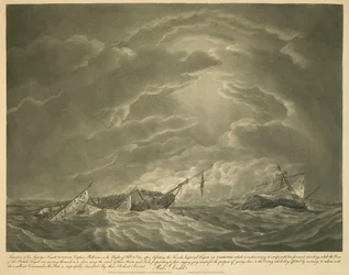 Situasjonen til Hans Majestets fregatt EUROTAS, kaptein Phillimore, natten til 25. februar 1814, etter å ha beseiret den franske keiserlige fregatten LA CLORINDE, som forsøker å rømme med sin formast stående; mens mannskapet på den britiske fregatten er ut