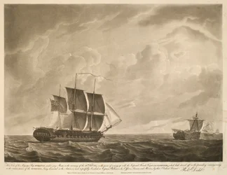 Dette synet av Hans Majestets skip EUROTAS, under jury Masts, morgenen den 26. februar 1814, i ferd med å komme opp med den keiserlige franske fregatten LA CLORINDE, som hadde stikket av kvelden før; på grunn av omstendighetene rundt 