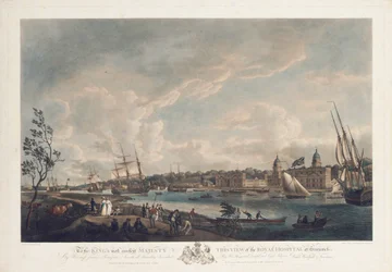 Utsikt over Royal Hospital i Greenwich, 1793